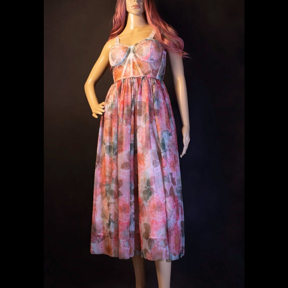 Womens Printed Floral Dress - Valentines Day dream! (Comino Couture London)